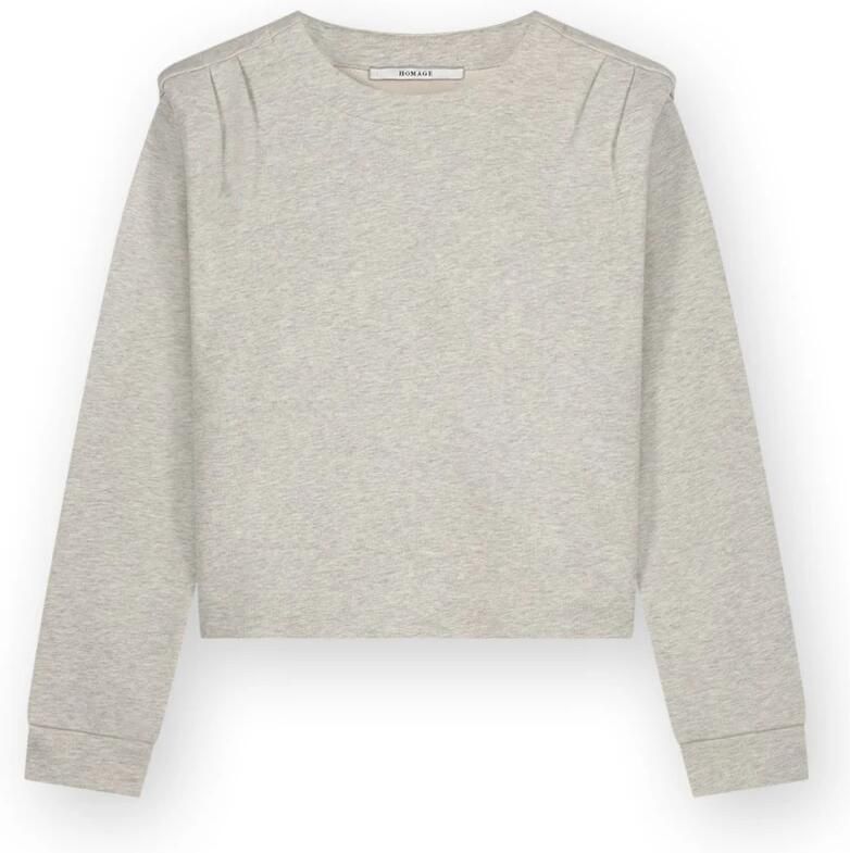 Homage to Denim sweater met schouderdetail lichtgrijs
