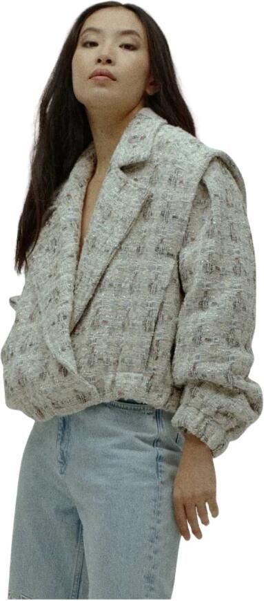 Homage Ecru mix op maat gemaakt tweed jasje Beige Dames