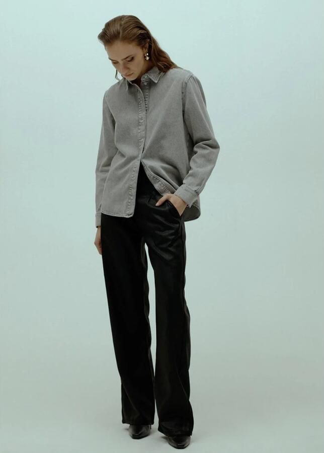 Homage Grijze Denim Blouse met Parelmoer Knopen Gray Dames - Foto 3