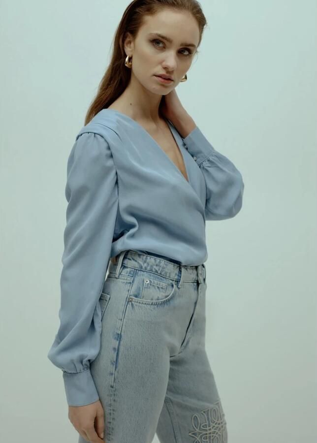 Homage to Denim high waist straight leg jeans met borduurdetail vintage blue - Foto 4