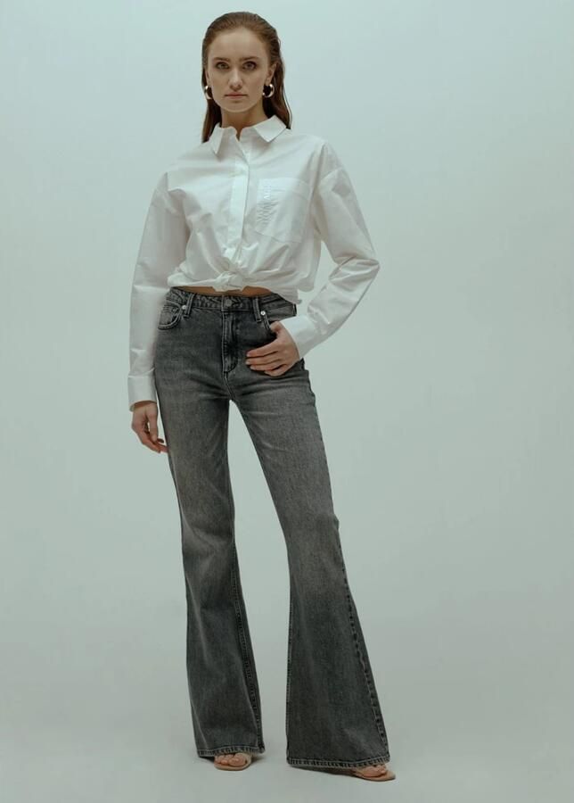 Homage to Denim high waist flared jeans Angelina vintage grey - Foto 2