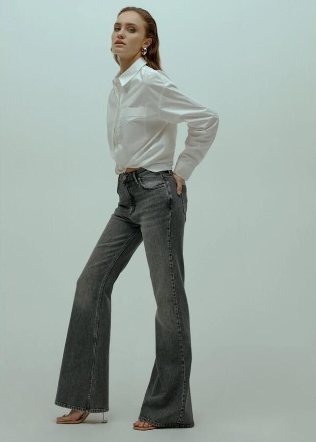 Homage to Denim high waist flared jeans Angelina vintage grey - Foto 3