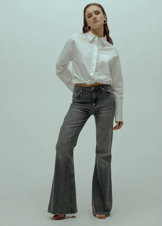 Homage to Denim high waist flared jeans Angelina vintage grey - Foto 4