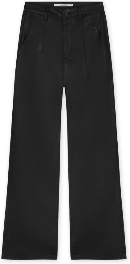 Homage Zwarte Flowy Coated Geplooide Jeans Black Dames