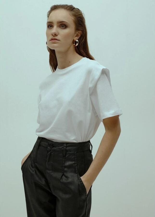Homage Zwarte Flowy Coated Geplooide Jeans Black Dames - Foto 4