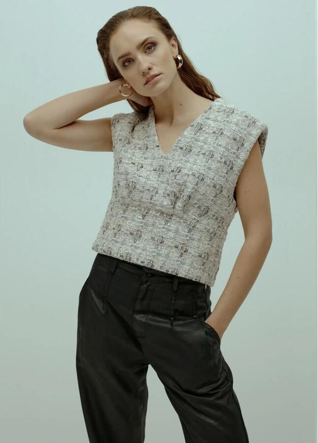 Homage Zwarte Flowy Coated Geplooide Jeans Black Dames - Foto 2