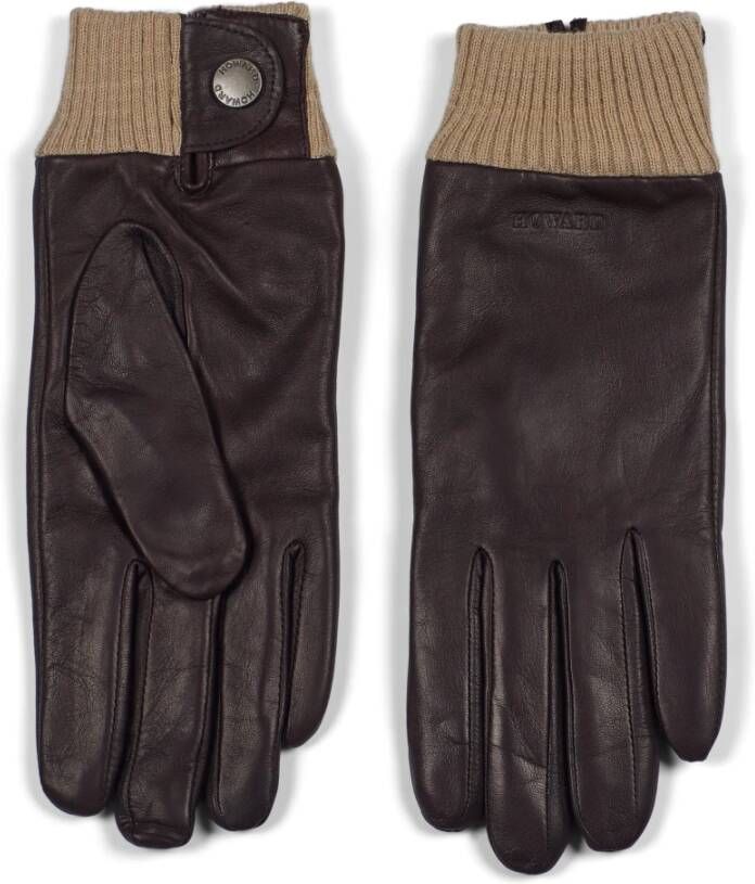 Howard London Dames Leren Handschoenen in Donkerbruin Premium Kwaliteit Bruin Heren