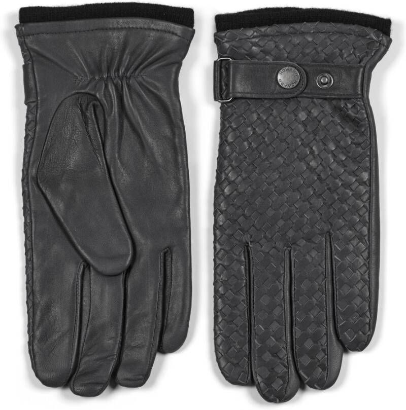Howard London Grijze Axel Leren Handschoenen Grijs Heren