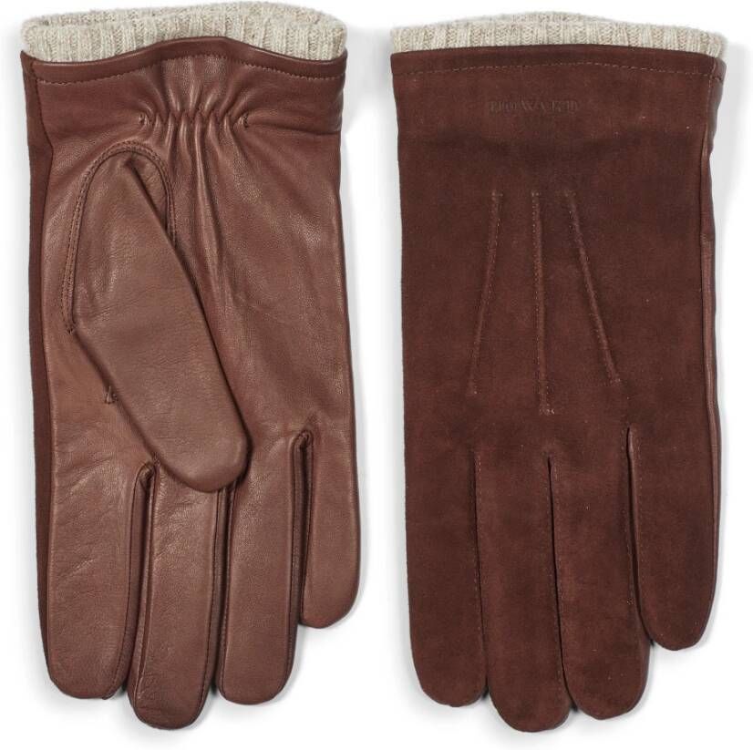 Howard London Premium Suède en Leren Handschoenen Brown Heren