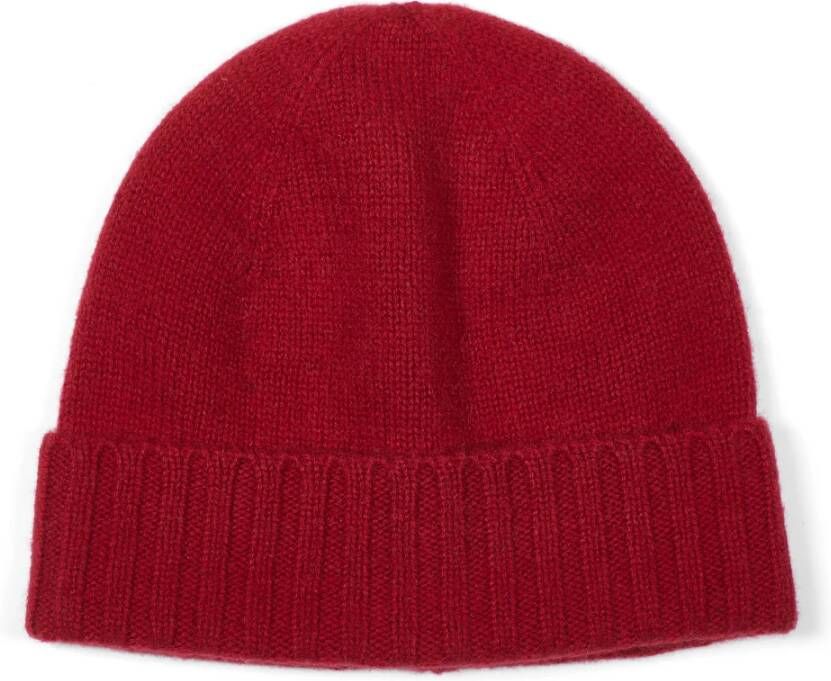 Howard London Klassieke Cashmere Beanie Rood Unisex Red Heren