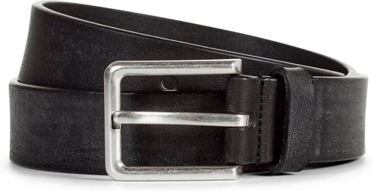 Howard London Zwarte Leren Jeans Riem Italiaans Vakmanschap Black Heren