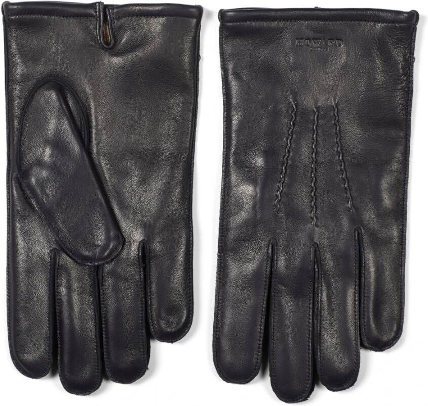 Howard London Navy Leren Handschoenen Zwart Heren
