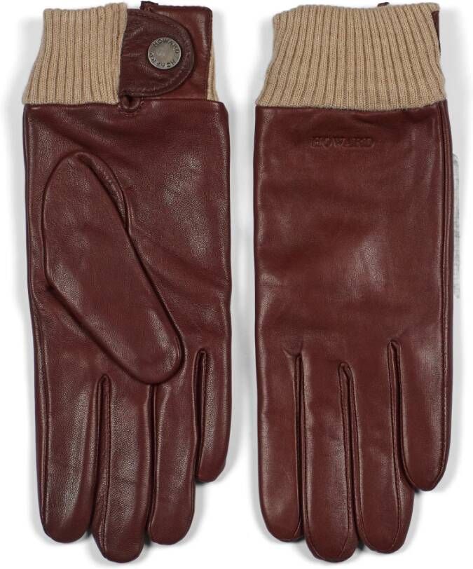 Howard London Premium Leren Handschoenen Bruin voor Dames Bruin Heren