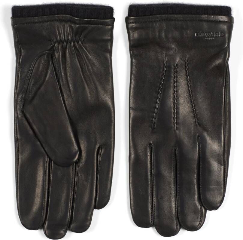 Howard London Premium Zwarte Leren Handschoenen voor Heren Zwart Heren