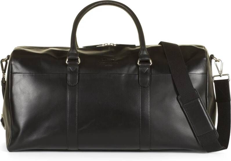 Howard London Zwarte Leren Weekendtas Black Heren