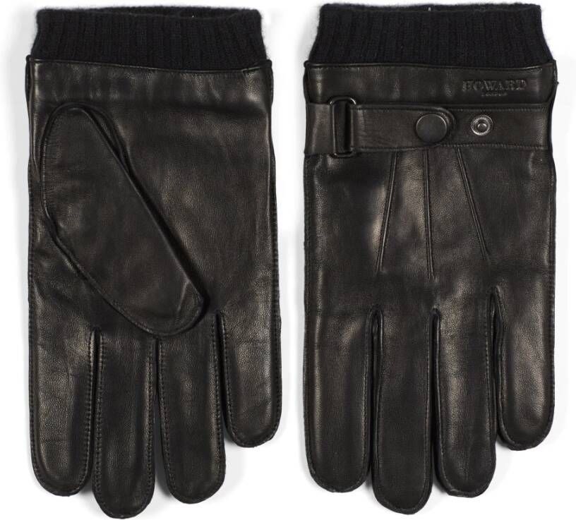 Howard London Zwarte Leren Handschoenen van Premium Kwaliteit voor Heren Zwart Heren