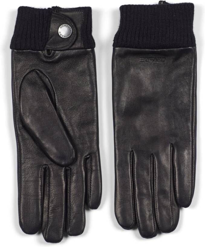 Howard London Zwarte Lily Leren Handschoenen voor Vrouwen Zwart Heren