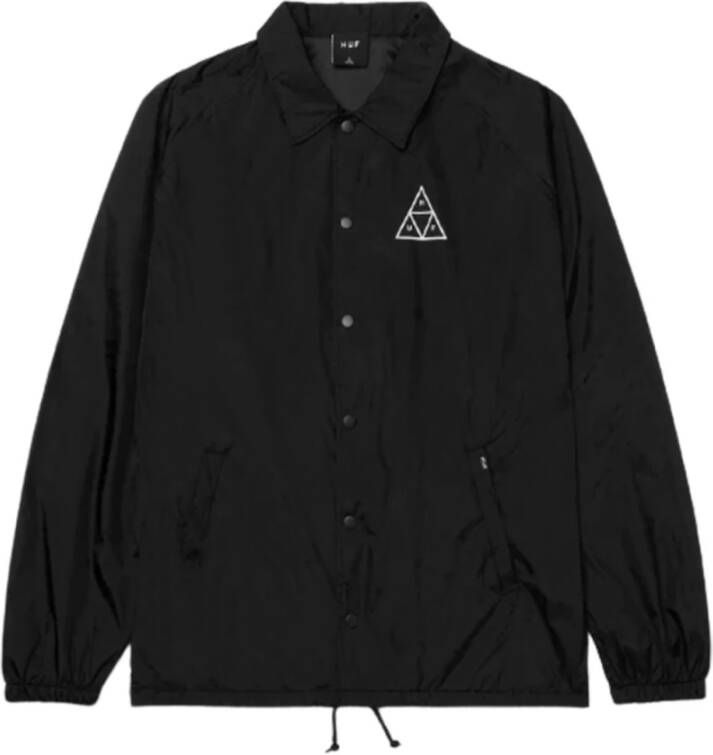 HUF Zwarte Essentials Coaches Jack Waterafstotend Black Heren