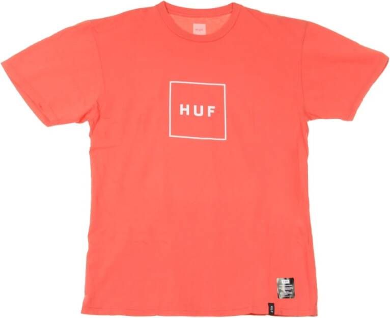 HUF Essentials Box Logo T-Shirt Orange Heren