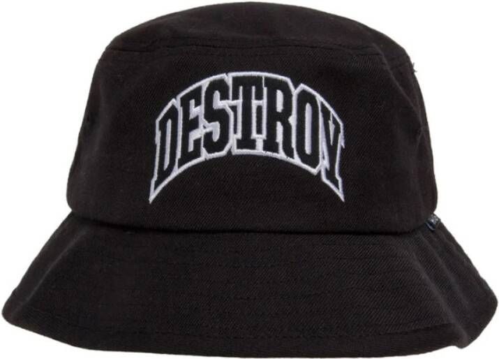 HUF Zwarte Geborduurde Bucket Hat Destroy Rebuild Black Heren