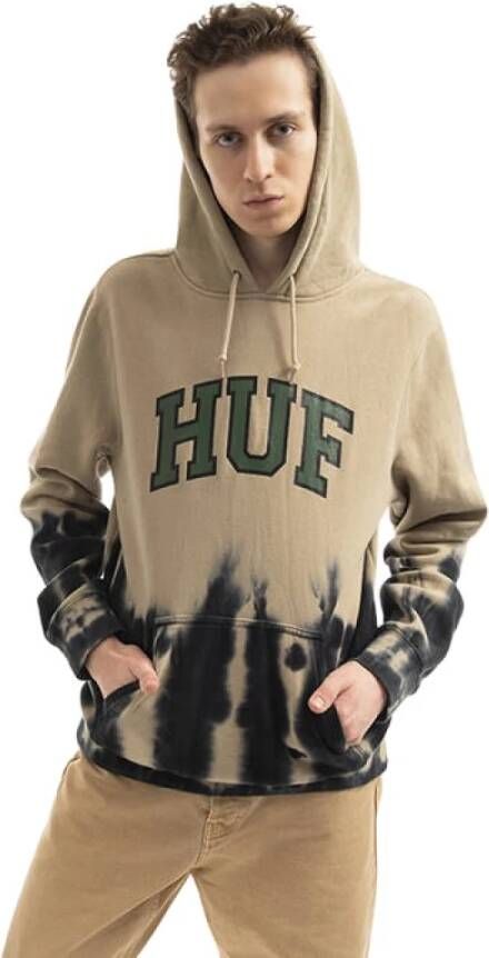 HUF Tiedye hoodie met verstelbare capuchon Beige Heren