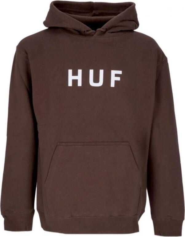 HUF Essentials Og Logo P O Hoodie Brown Heren