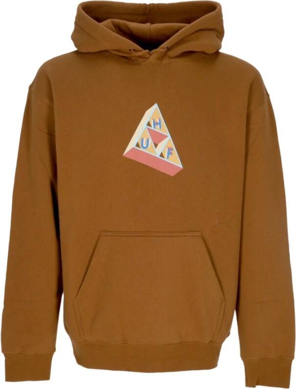 HUF Triple Triangle Rubber Hoodie Brown Heren