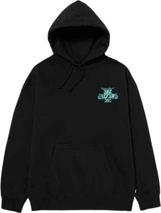 HUF Zwarte hoodie met volledige betaalde print Black Heren