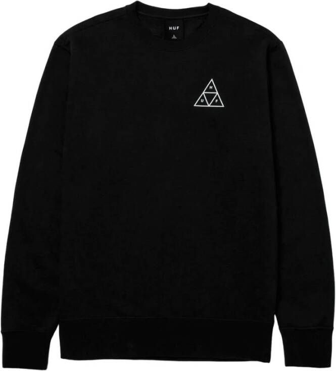HUF Zwarte Crew Neck Sweatshirt met Logo Black Heren
