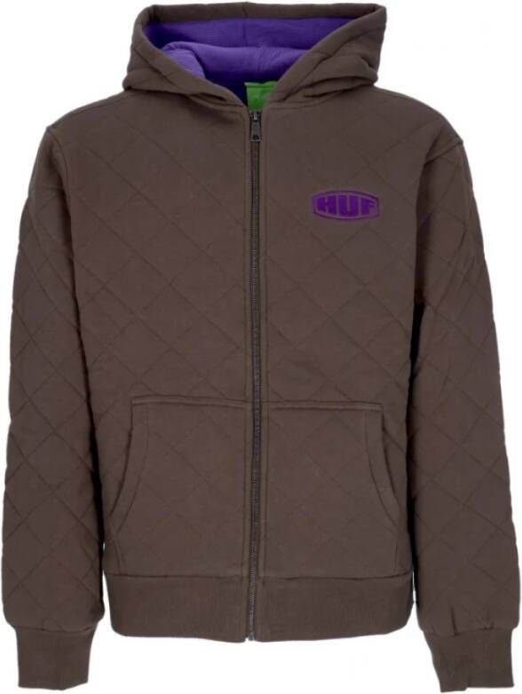 HUF Sweater met rits Bruin Heren