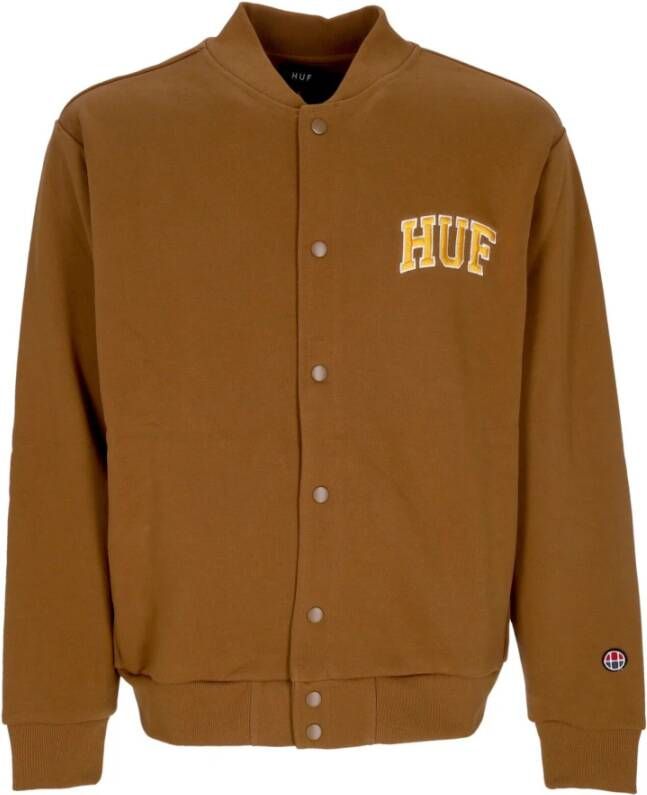 HUF Sweater met rits Bruin Heren