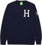 HUF Navy Crewneck Sweatshirt met Logo Print Blue Heren - Thumbnail 1