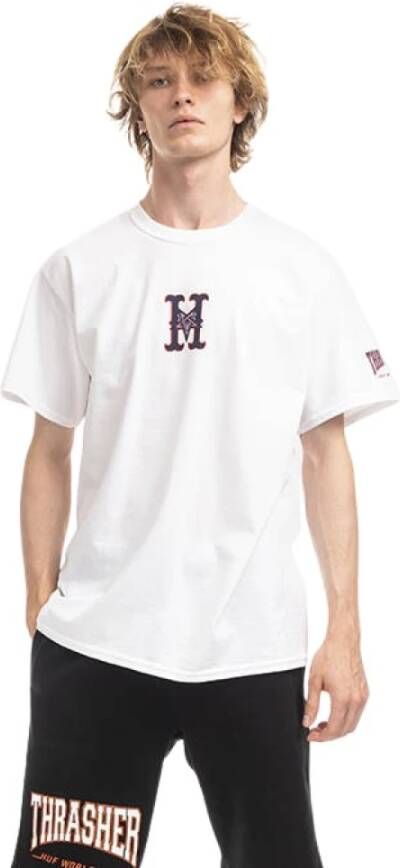 HUF Thrasher Logo Tee Wit Heren T-shirt White Heren