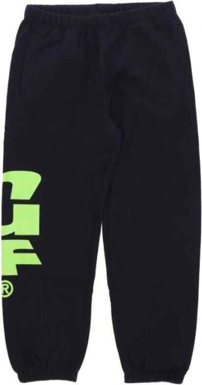 HUF Zwarte Fleece Sweatpants Elastische Taille Black Heren