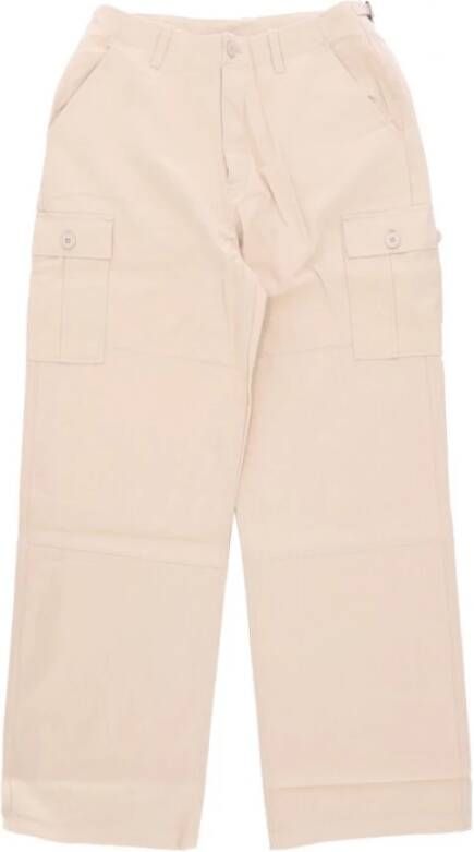 HUF Stijlvolle Wijde Cargo Broek Beige Dames