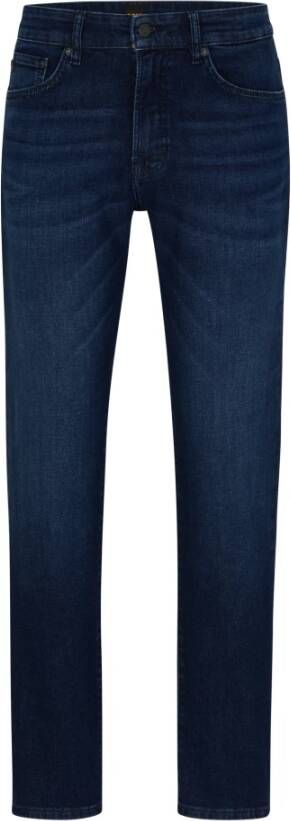 Boss Donkerblauwe Regular-Fit Stretch Denim Jeans Blue Heren