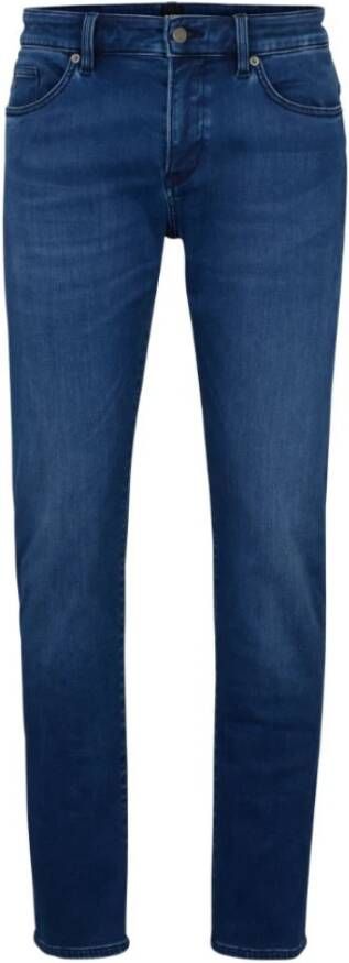 Hugo Boss Blauwe Slim Fit Jeans met Riemlussen Blauw Heren