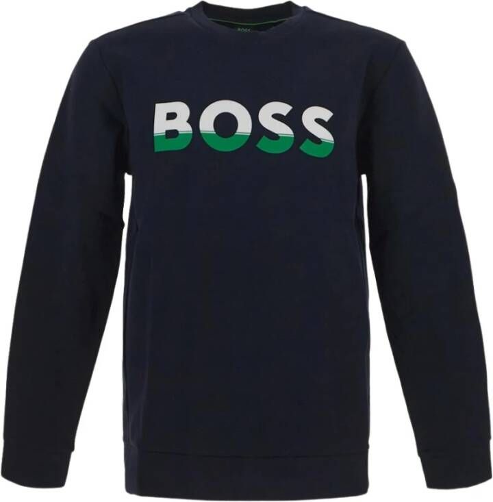 BOSS Athleisurewear Sweatshirt met labelprint model 'Salbo'