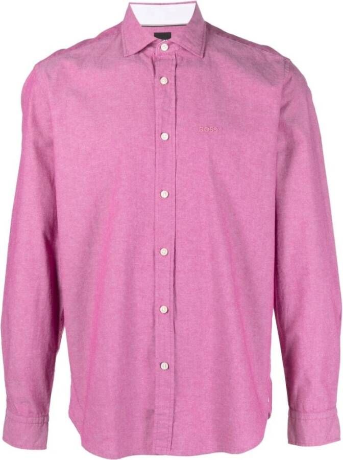 Hugo Boss Casual overhemd Roze Heren
