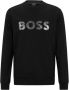 Hugo Boss Casual Sweatshirt van Katoenmix met Spiegeleffect Logo Zwart Heren - Thumbnail 1