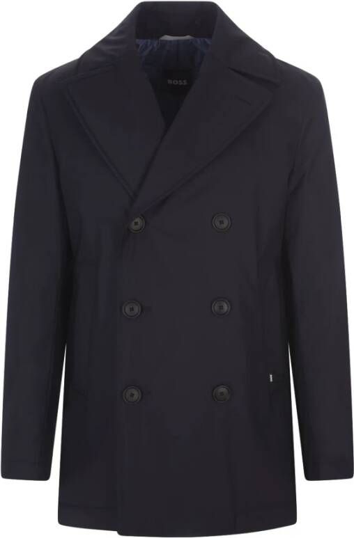Hugo Boss Double-Breasted Coats Blauw Heren