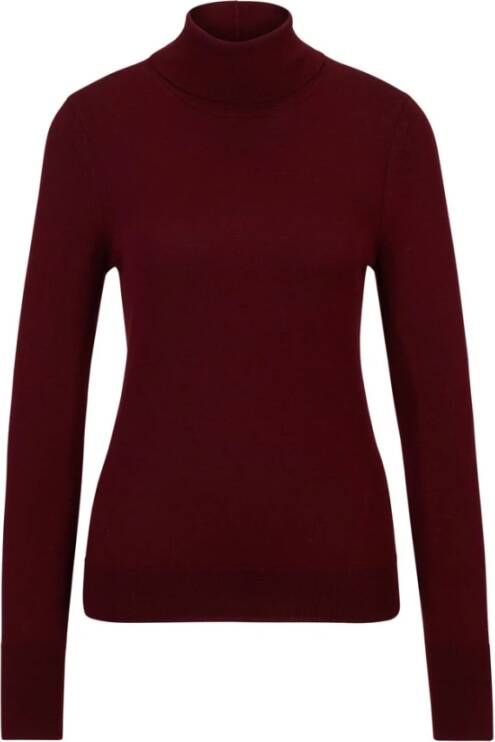 Hugo Boss Fasecta Rollneck Gebreid 100% Wol Rood Dames