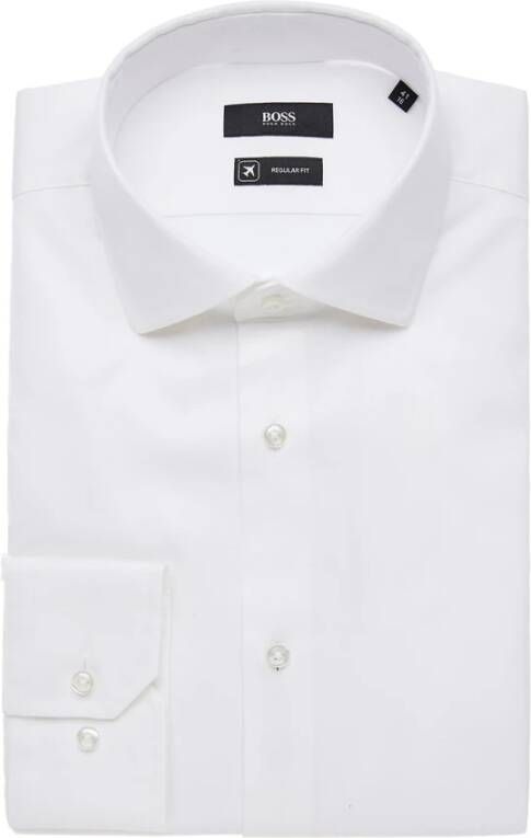 Hugo Boss Witte Katoenen Klassieke Overhemd Slim Fit White Heren