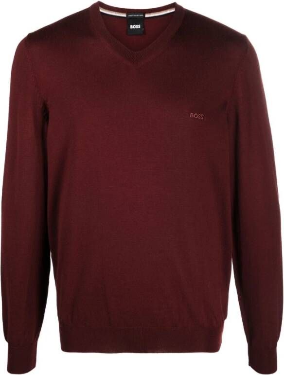 Hugo Boss Gebreide kleding met V-hals Rood Heren