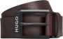 Hugo Boss Gelio Leren Riem met Matzwarte Gesp Bruin Heren - Thumbnail 1