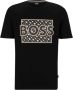 Hugo Boss Heren Regular Fit T-shirt met platte en rubberen logo prints Zwart Heren - Thumbnail 1