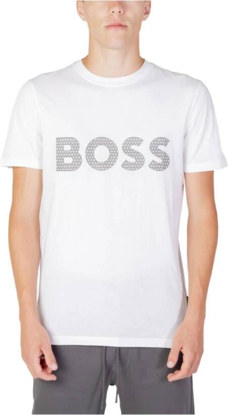 Hugo Boss Heren Wit Print T-shirt Wit Heren