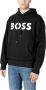 Boss Zwarte Katoenen Sweatshirt met Logo Print Black Heren - Thumbnail 5