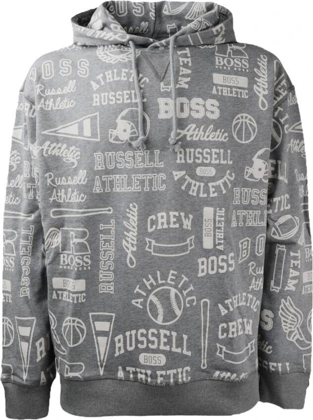 Hugo Boss X Russell Athletics Sweatshirt Gray Heren