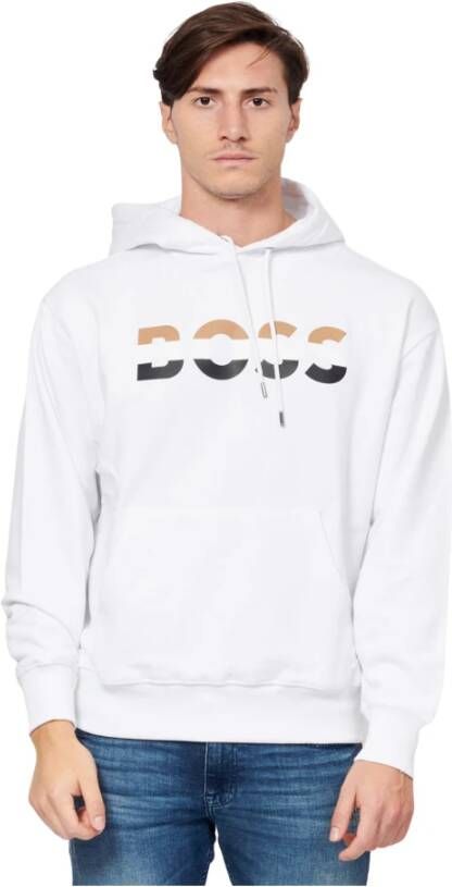Hugo Boss Hoodies Wit Heren
